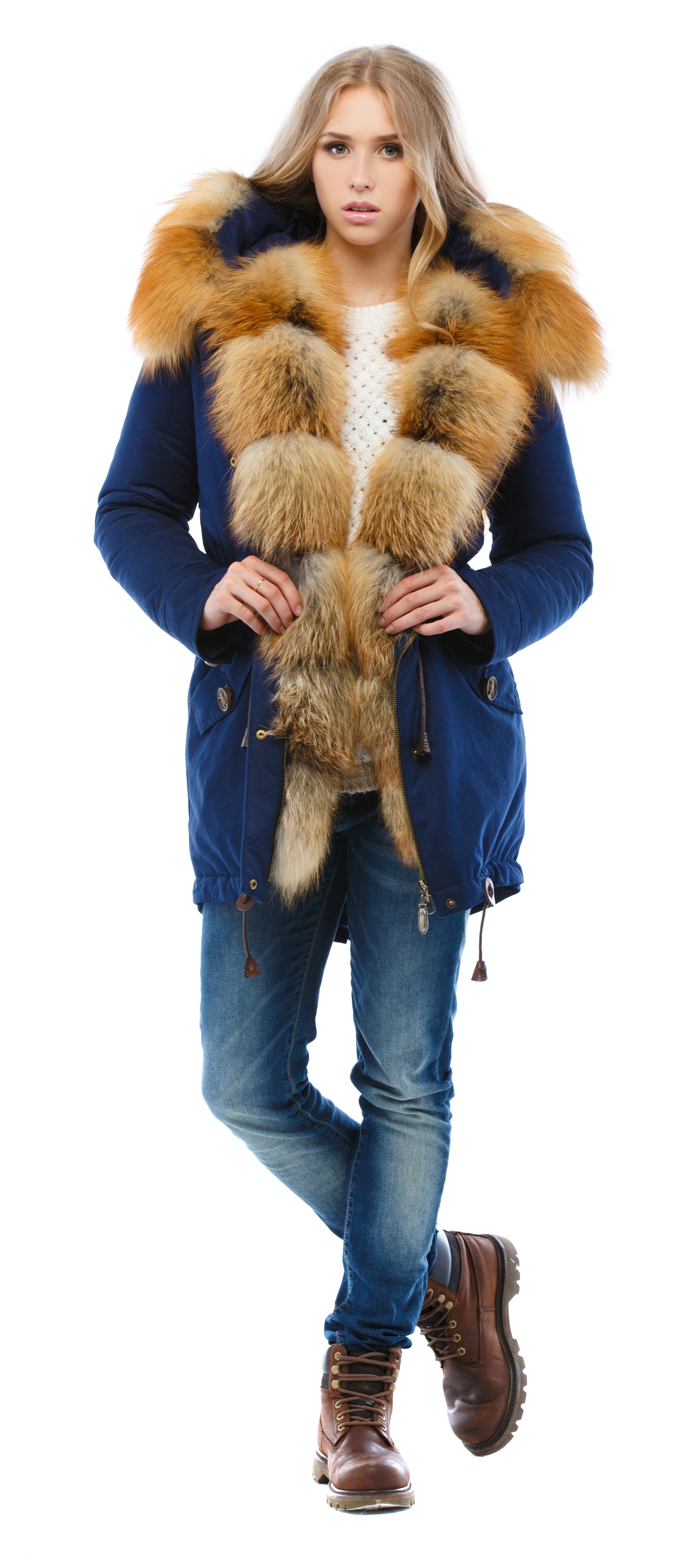 Пальто Mila Nova с мехом лисы